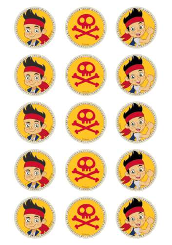 Jake and The Neverland Pirates Edible Cupcake Images - Click Image to Close